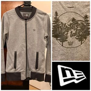 Women’s New Era small gray full zip jacket coat